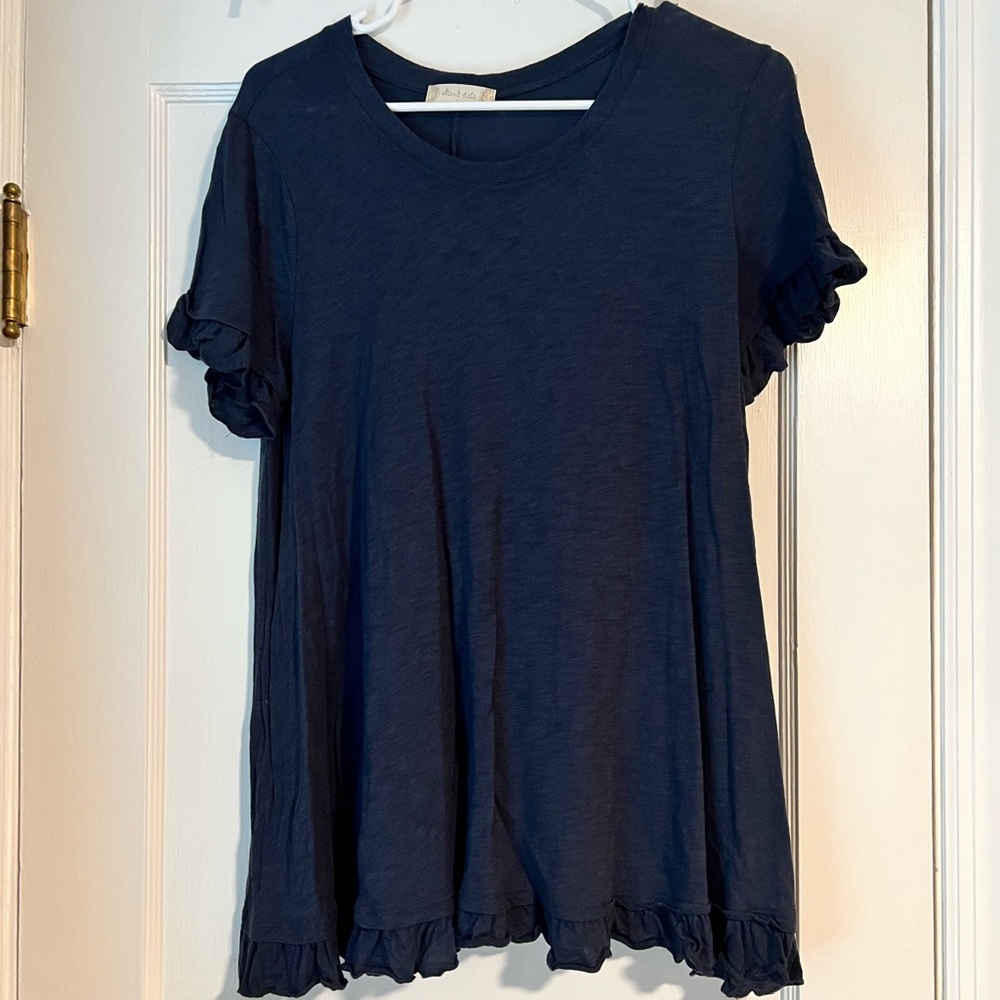 Navy Altar’d State Ruffle Top